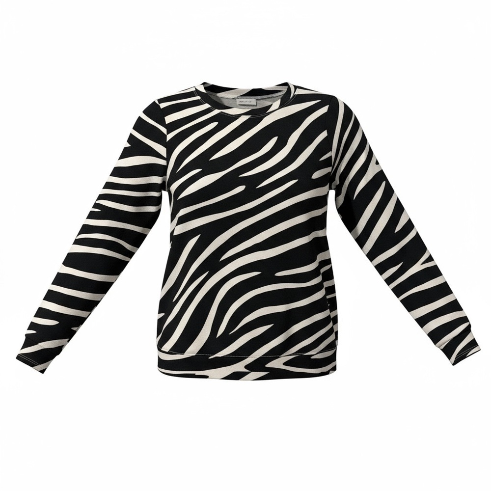 Tail Black and White Zebra Print Sweatshirt